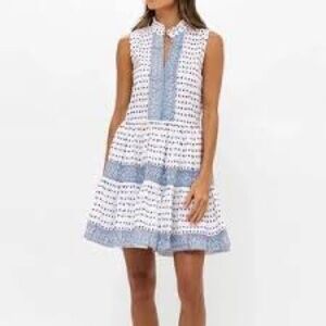 Oliphant White and Blue Patterned dress-NWOT-never worn